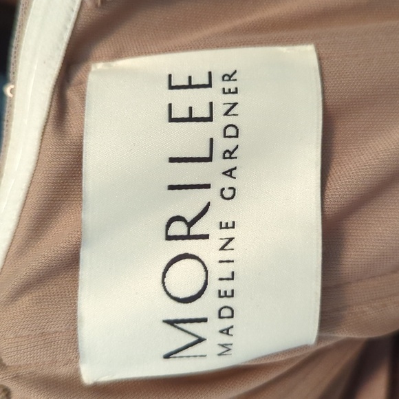 Mori Lee Taupe Formal Gown Strapless Sequins Bridesmaid Prom Women's Size 16 - Picture 3 of 7